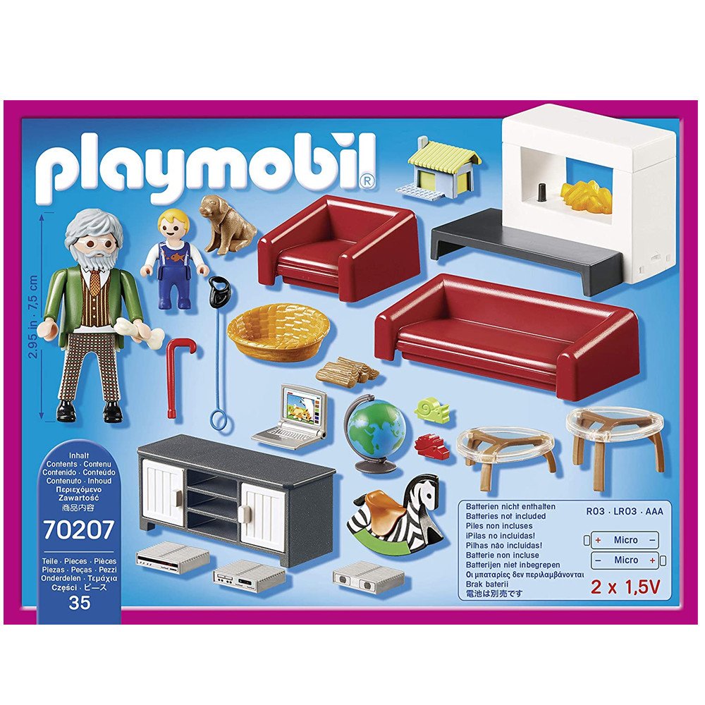 Playmobil Dollhouse Salon avec cheminée 70207 | Jouet