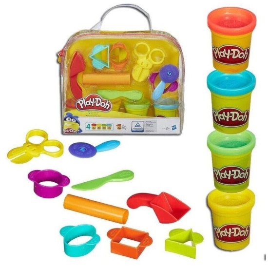Play-Doh - Starter Set : Sac de Rangement, 4 Pots et 9 Outils (B1169)