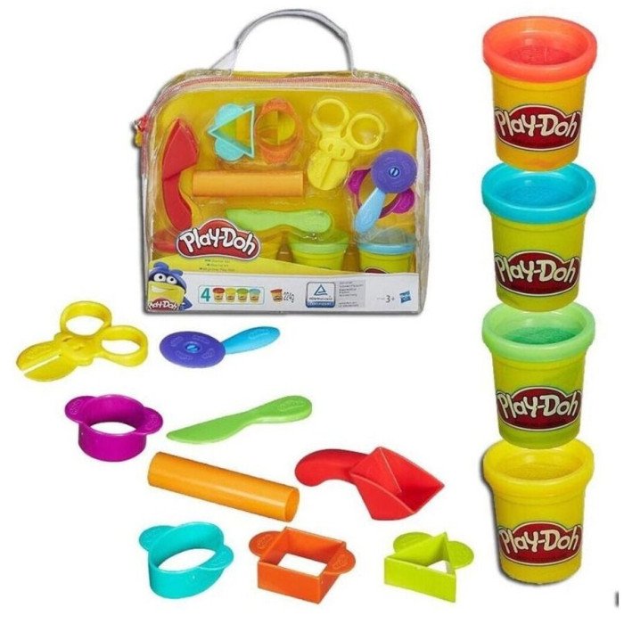 Play-Doh - Starter Set : Sac de Rangement, 4 Pots et 9 Outils (B1169)