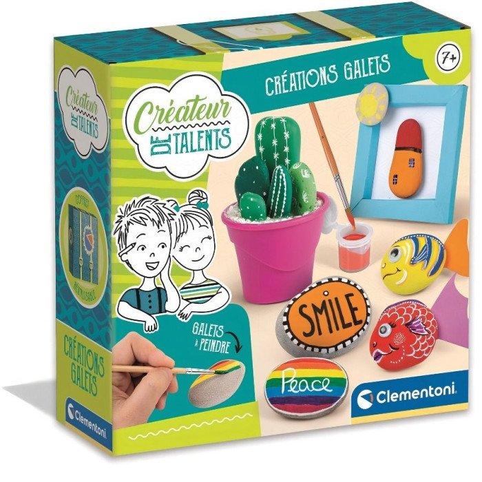 Kit peinture sur galets Créations Galets Clementoni 52652