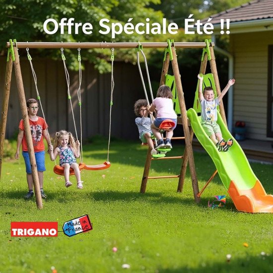 Balançoire Bois Métal Techwood AKEO Trigano | LEJOUET.MA