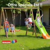Balançoire Bois Métal Techwood AKEO Trigano | LEJOUET.MA