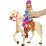 Barbie Poupée Blonde avec Cheval & Équitation FXH13