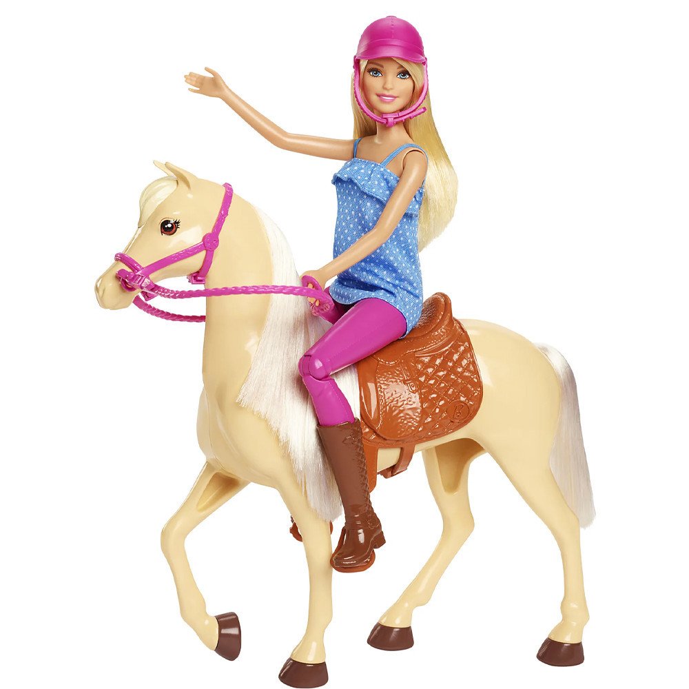 Barbie Poupée Blonde avec Cheval & Équitation FXH13