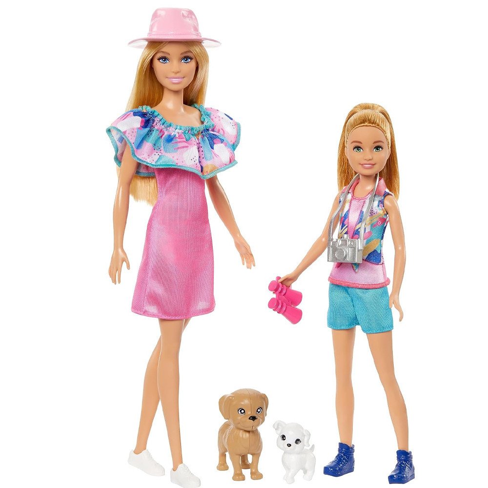 Barbie Coffret Poupées Stacie et Barbie 2 Chiots HRM09