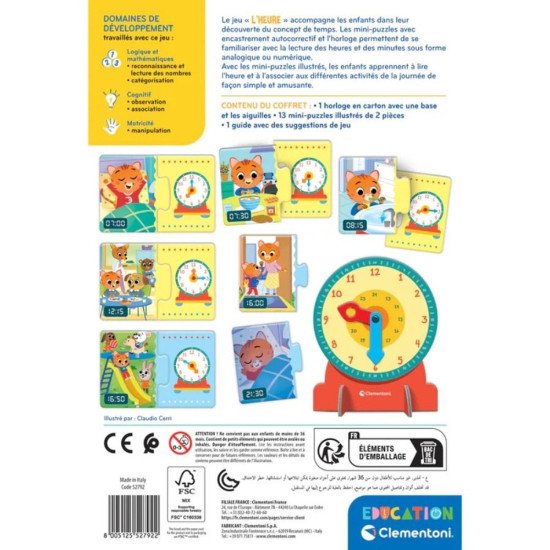 L'Heure Horloge Éducative & Puzzles Clementoni 52329
