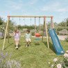 Portique en bois AMILY - ALEO BY TRIGANO - 3 agrès avec toboggan -