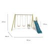 Portique en bois AMILY - ALEO BY TRIGANO - 3 agrès avec toboggan -