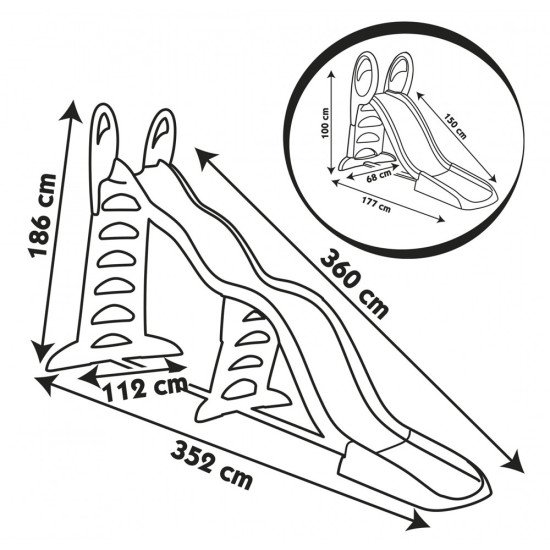 Smoby Super Megagliss 2-en-1 – Toboggan 3,60 m | LEJOUET.MA