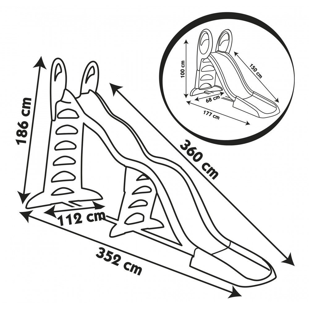 Smoby Super Megagliss 2-en-1 – Toboggan 3,60 m | LEJOUET.MA