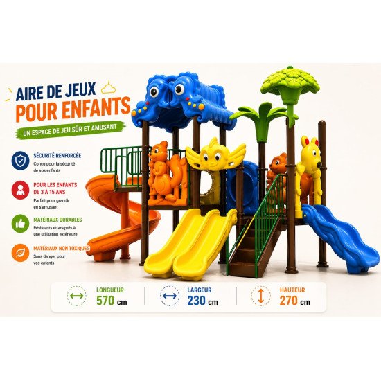 Aire de Jeux Extérieure Toboggans XL LeJouet AJ-570230