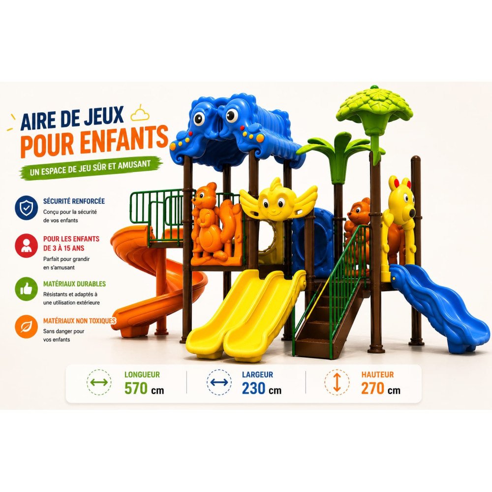 Aire de Jeux Extérieure Toboggans XL LeJouet AJ-570230