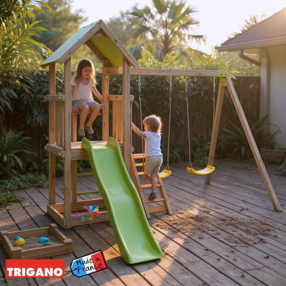 Aire de jeux bois EASY XPERIENCE – Trigano