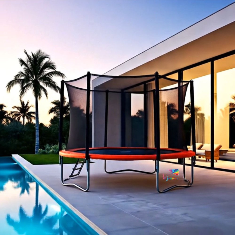 Trampoline avec filet de sécurité et échelle - Trigano Diam 4,27 m