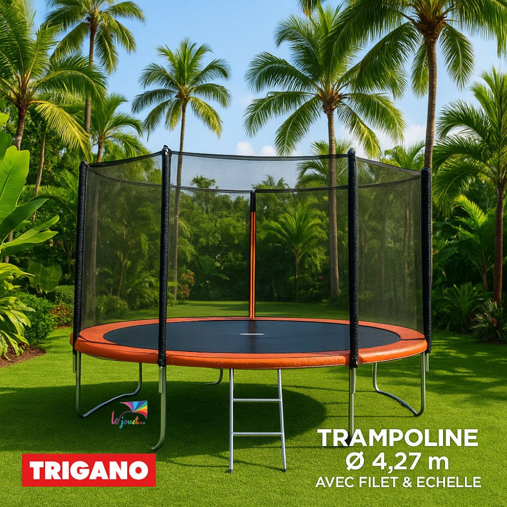 Trampoline Trigano 4,27 m avec Filet et Échelle