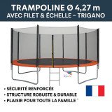 Trampoline avec filet de sécurité et échelle - Trigano Diam 4,27 m