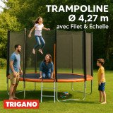 Trampoline avec filet de sécurité et échelle - Trigano Diam 4,27 m