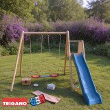 Portique Bois Métal avec Toboggan BILLY | Trigano