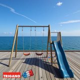Portique Bois Métal avec Toboggan BILLY | Trigano
