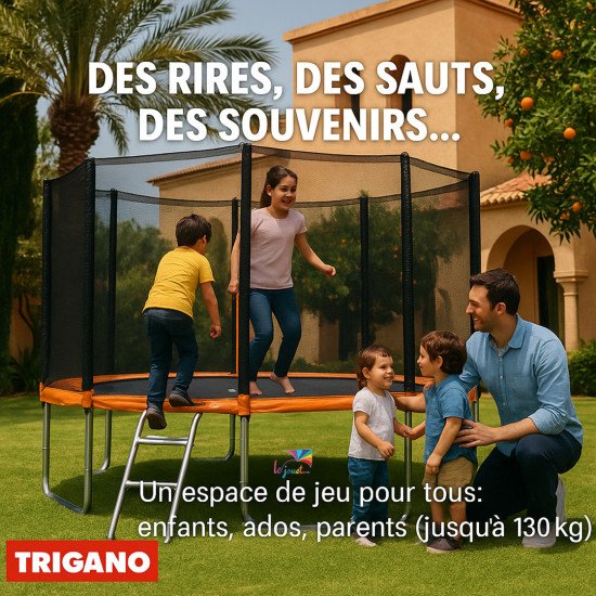 Trampoline Trigano 3.66 m avec filet de sécurité et échelle
