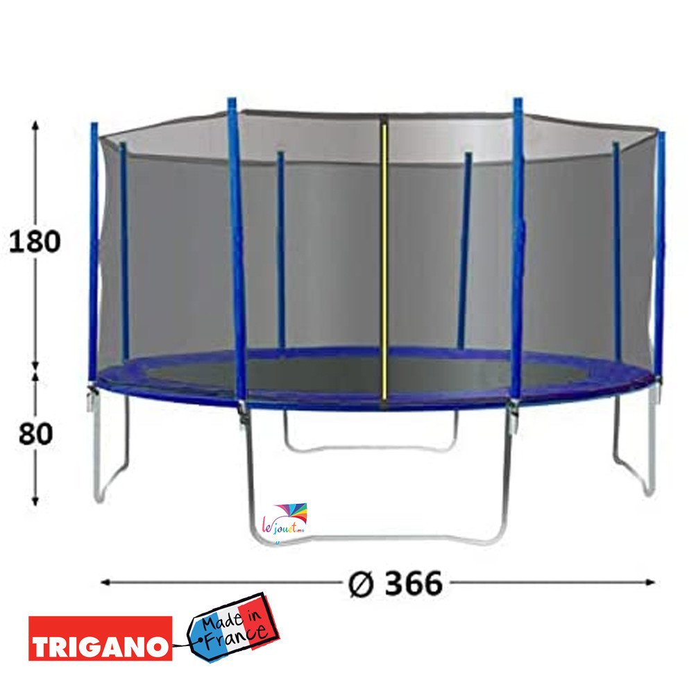 Trampoline Trigano 3,66 m avec Filet et Échelle