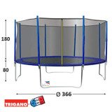 Trampoline Trigano 3,66 m avec Filet et Échelle
