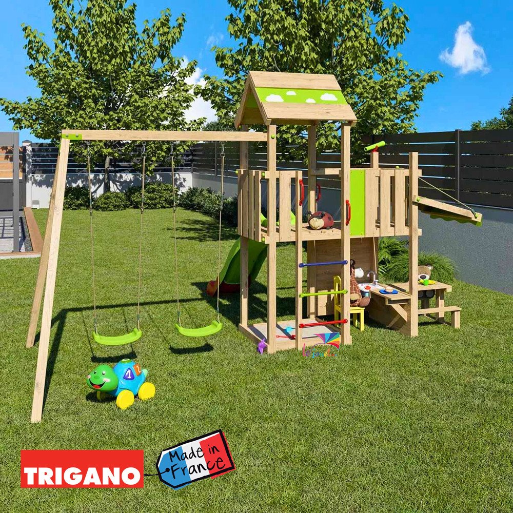 Aire de Jeux Bois avec Cuisine SNACK XPRESSION | Trigano