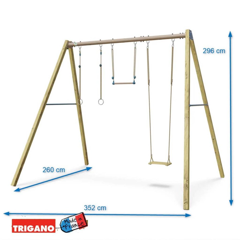 Balançoire Bois Métal Adulte SKYLER 3 m | Trigano