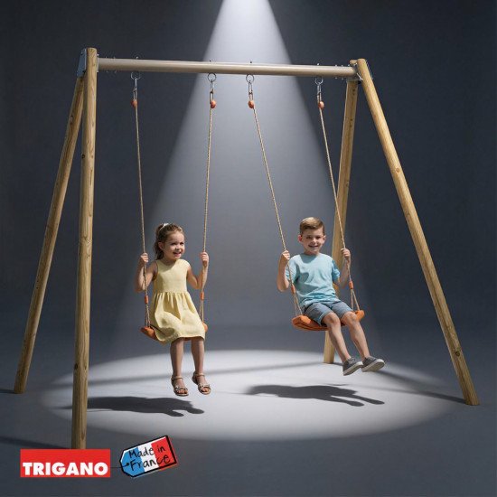 Portique Bois Métal avec Siège Bébé DOUBLO | Trigano
