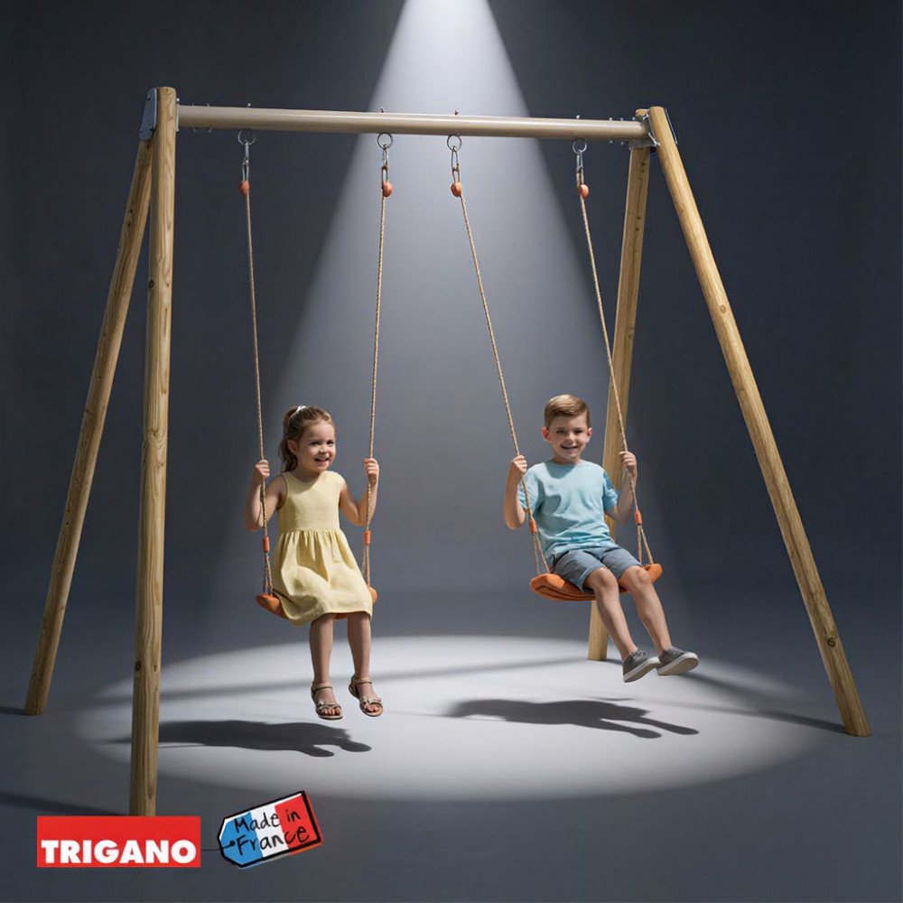 Portique Bois Métal avec Siège Bébé DOUBLO | Trigano
