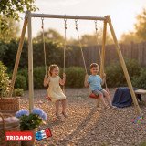 Portique Bois Métal avec Siège Bébé DOUBLO | Trigano