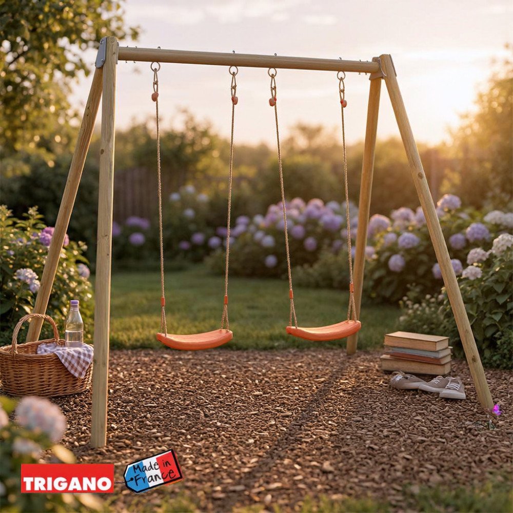 Portique Bois Métal avec Siège Bébé DOUBLO | Trigano