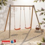 Portique Bois Métal avec Siège Bébé DOUBLO | Trigano