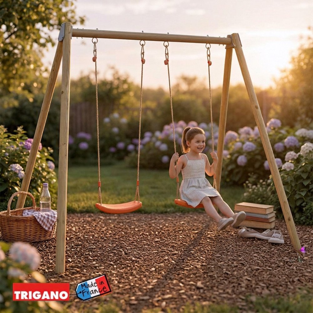 Portique Bois Métal avec Siège Bébé DOUBLO | Trigano