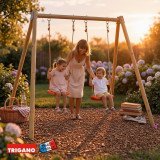 Portique Bois Métal avec Siège Bébé DOUBLO | Trigano