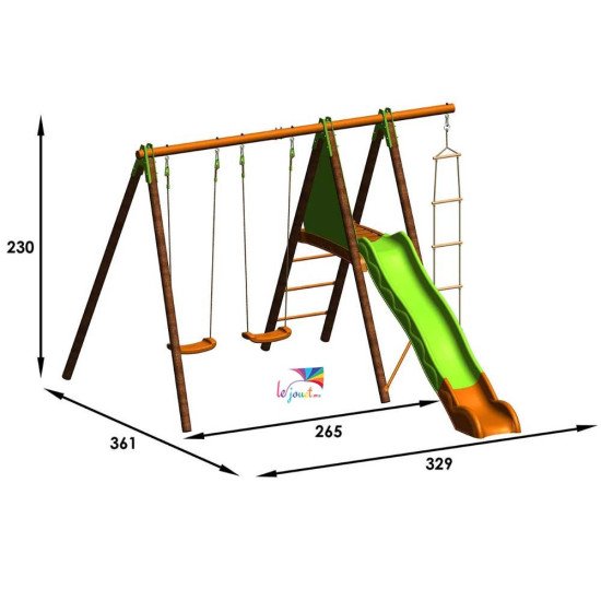 Station de Jeux Bois Métal XALTO 2,30 m | Trigano
