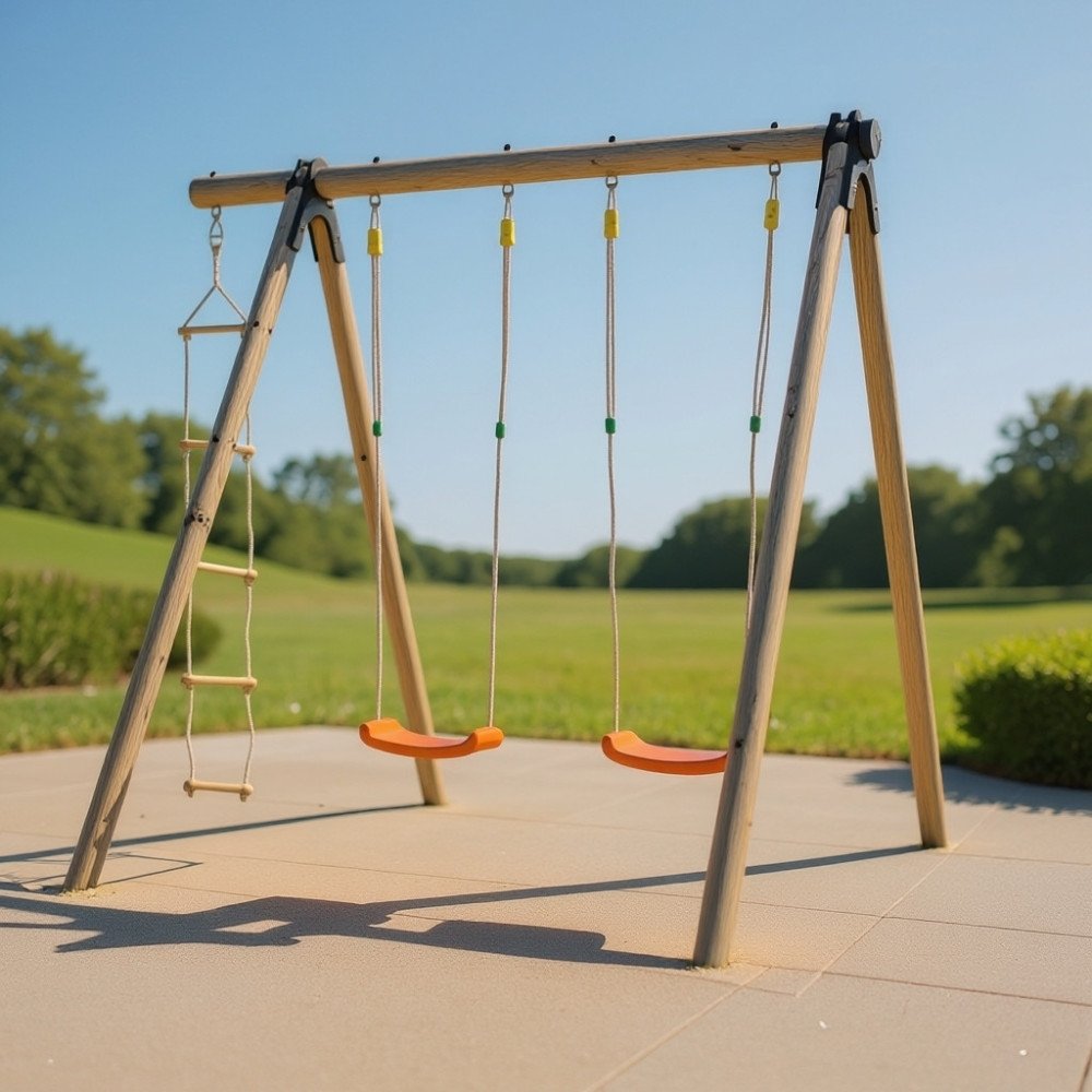 Portique bois 2,30 m trigano Artix TIRIDOU - 3 enfants