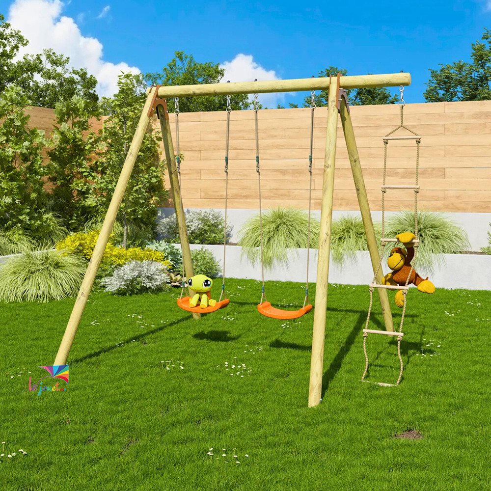 Portique bois 2,30 m trigano Artix TIRIDOU - 3 enfants