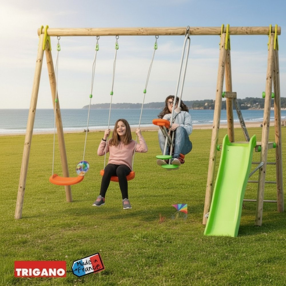 Portique Bois 6 Enfants TOPWOOD TUTTI 2,30 m | Trigano