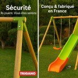 Portique Bois Métal ARROBA 2,30 m avec Toboggan | Trigano