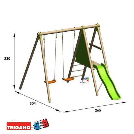 Portique Bois avec Toboggan TOPWOOD DANI | Trigano
