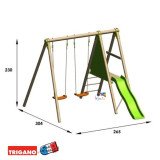 Portique Bois avec Toboggan TOPWOOD DANI | Trigano