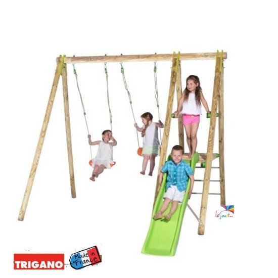 Portique Bois avec Toboggan TOPWOOD DANI | Trigano