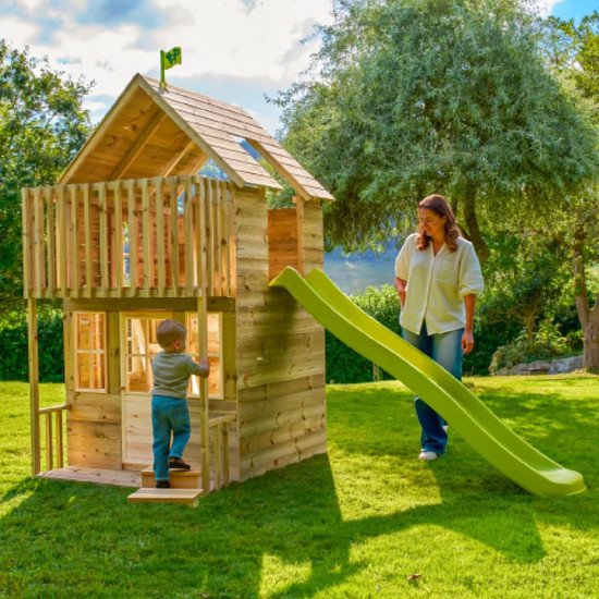 Maisonnette Enfant Bois avec Toboggan LOFT | TP Toys