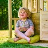 Maisonnette cabane en bois FSC® avec toboggan vert pomme LOFT TP Toys