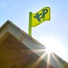 Maisonnette cabane en bois FSC® avec toboggan vert pomme LOFT TP Toys