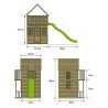 Maisonnette cabane en bois FSC® avec toboggan vert pomme LOFT TP Toys