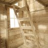 Maisonnette cabane en bois FSC® avec toboggan vert pomme LOFT TP Toys