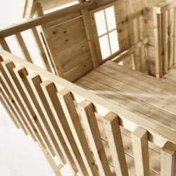 Maisonnette cabane en bois FSC® avec toboggan vert pomme LOFT TP Toys