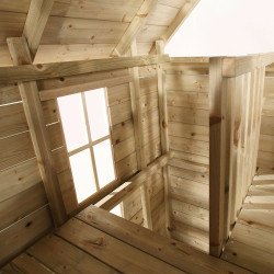 Maisonnette cabane en bois FSC® avec toboggan vert pomme LOFT TP Toys